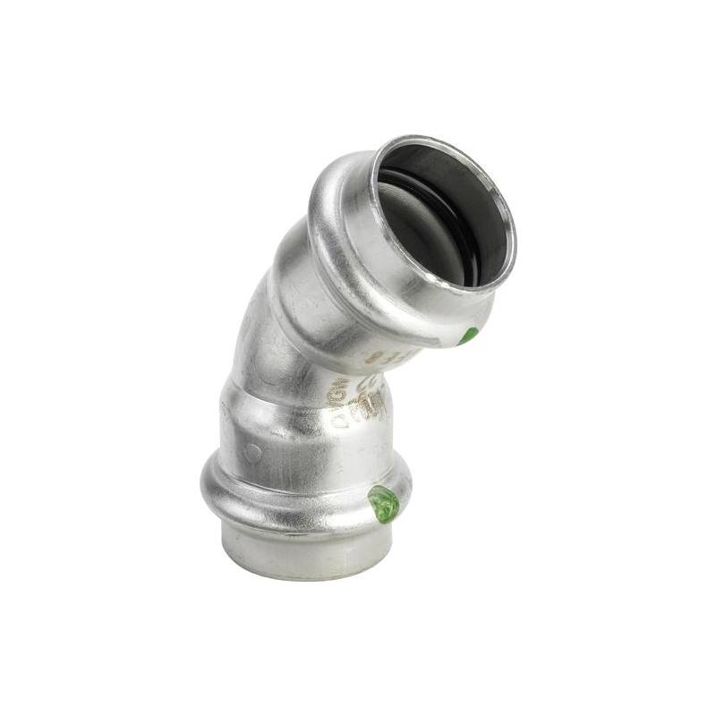 VIEGA Sanpress Inox მუხლი 45°, 28 mm, უჟანგავი ფოლადი, საპრესი შეერთება, Art. 435806