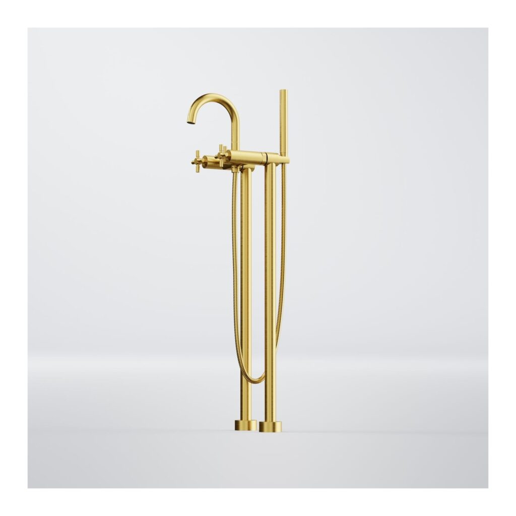 Steinberg Floor-Standing Bath Mixer, Brushed Gold